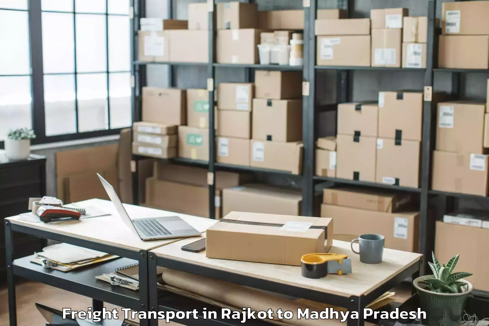 Book Rajkot to Ghugri Freight Transport Online